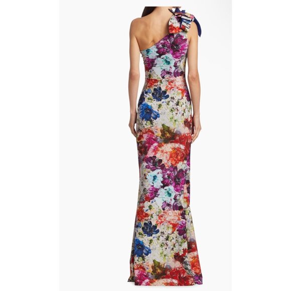 Chiara Boni La Petite Robe Gosia Floral-One Shoulder Gown - Picture 4 of 8